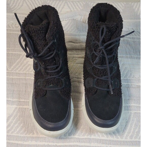 Sorel Women’s Explorer Joan Cozy Boots Back/Charcoal Size 7.5 (NL4455-011) - Picture 1 of 7